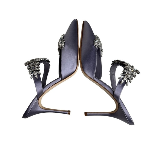 Manolo Blahnik Lurum Mules Purple Size 40 - Picture 6 of 11